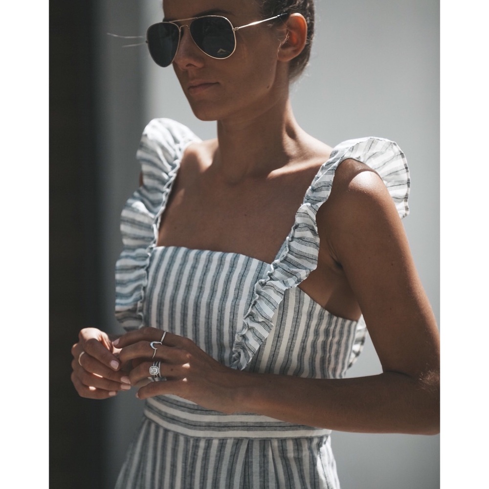 ❗️LAST ONE❗️Striped Ruffle Jumpsuit - Picture 6 of 7